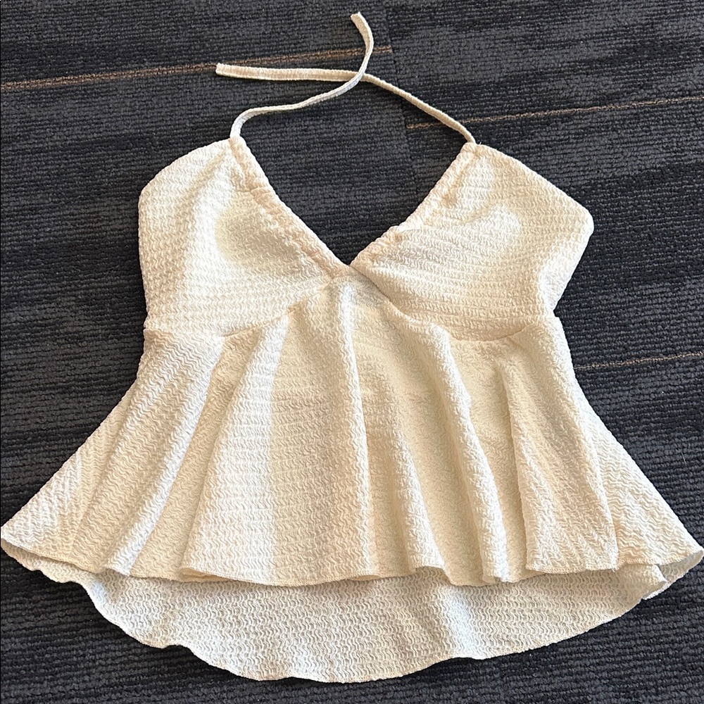 Elegant Cream Halter Top